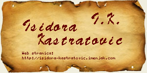 Isidora Kastratović vizit kartica